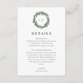 Minimalistisch wintermonogram Wreath Wedding Informatiekaartje (Voorkant)