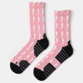 Minimalistisch winterpatroon roze wit sokken (Links)