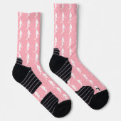Minimalistisch winterpatroon roze wit sokken (Rechts)