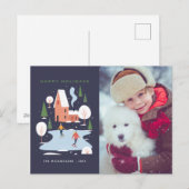 Minimalistisch winters vakantietafereel feestdagenkaart (Voorkant / Achterkant)