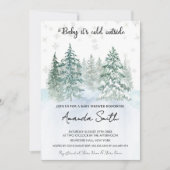 Minimalistisch wintersneeuw Baby shower Kaart (Voorkant)