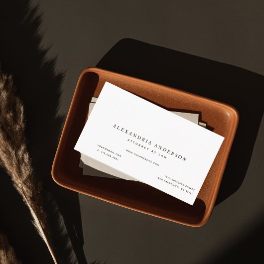 Minimalistisch Wit Advocaat Professioneel Visiteka Visitekaartje