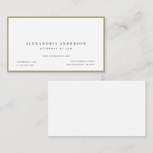 Minimalistisch Wit Advocaat Professioneel Visiteka Visitekaartje (Voorkant / Achterkant)
