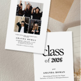 Minimalistisch wit Afstuderen met foto Kaart