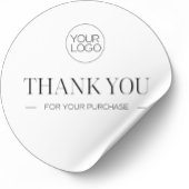Minimalistisch Wit Bedankt Custom Logo Round Busin Ronde Sticker