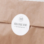 Minimalistisch Wit Bedankt Custom Logo Round Busin Ronde Sticker