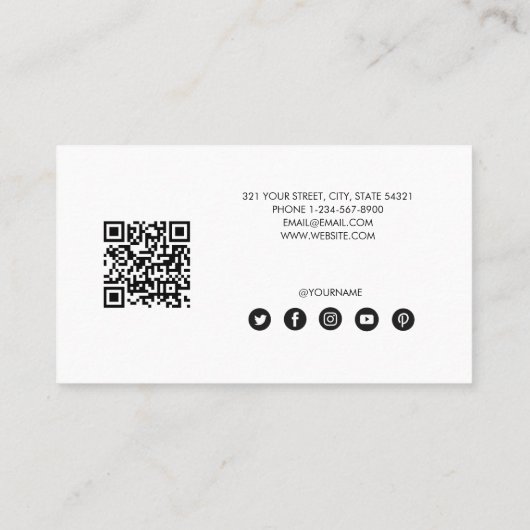 Minimalistisch wit bedrijf Next Appointment Card Visitekaartje (Achterkant)