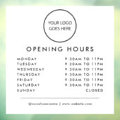 Minimalistisch wit bedrijfslogo openingstijden raamsticker (Vel 3)