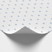 Minimalistisch wit blauw Magen David patroon moder Cadeaupapier (Hoek)