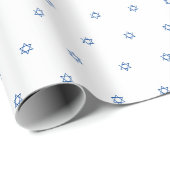 Minimalistisch wit blauw Magen David patroon moder Cadeaupapier (Rol Hoek)