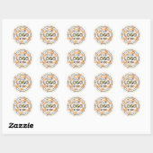 Minimalistisch wit bloemmotief ronde sticker (Vel)