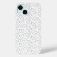 Minimalistisch wit bloempatroon iPhone 15 Pro Max 