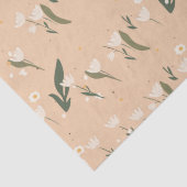 Minimalistisch wit bloempatroon op neutraal tissuepapier (Detail)