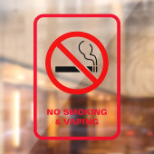 Minimalistisch wit bordje 'niet roken en vapen' raamsticker (Vel 2)