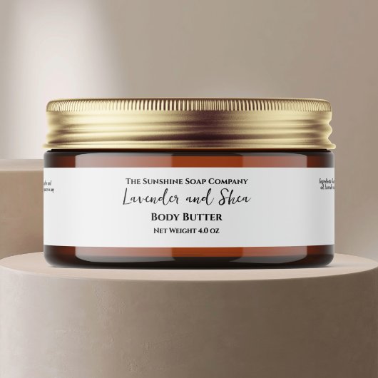 Minimalistisch wit cosmetica potje label adreslabel wikkel