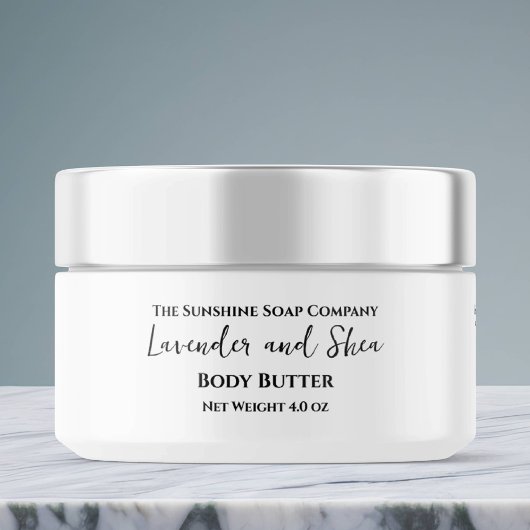 Minimalistisch wit cosmetica potje label adreslabel wikkel