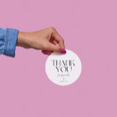 Minimalistisch wit dank u ronde Sticker