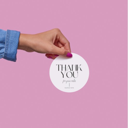 Minimalistisch wit dank u ronde Sticker