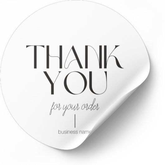 Minimalistisch wit dank u ronde Sticker