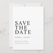 Minimalistisch Wit Eenvoudig Bruiloft Save the Dat Save The Date (Voorkant)