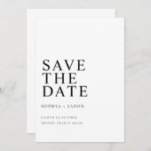 Minimalistisch Wit Eenvoudig Bruiloft Save the Dat Save The Date (Voorkant / Achterkant)