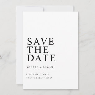 Minimalistisch Wit Eenvoudig Bruiloft Save the Dat Save The Date
