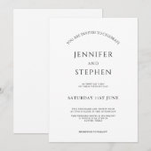 Minimalistisch wit, eenvoudig en schoon huwelijk kaart (Voorkant / Achterkant)