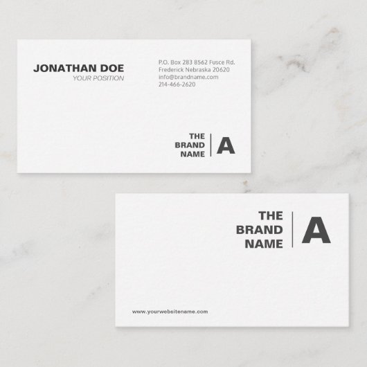 minimalistisch, wit, eenvoudig, professioneel, boh visitekaartje (Voorkant / Achterkant)