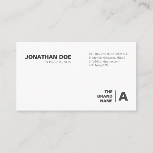 minimalistisch, wit, eenvoudig, professioneel, boh visitekaartje (Voorkant)