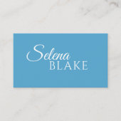 Minimalistisch wit en blauw | Moderne QR-code Visitekaartje (Voorkant)