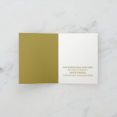 Minimalistisch - wit en goud - bruiloft bedankkaart (Binnen)