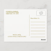 Minimalistisch, wit en goud, bruiloft sparen de Da Briefkaart (Achterkant)