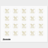 Minimalistisch, wit en goud, bruiloft sparen de Da Ronde Sticker (Vel)