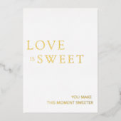 Minimalistisch wit en goud dessert tafelteken folie feestdagenkaart (Voorkant)