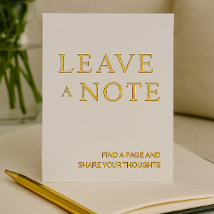 Minimalistisch wit en goud gastenboek teken folie feestdagenkaart