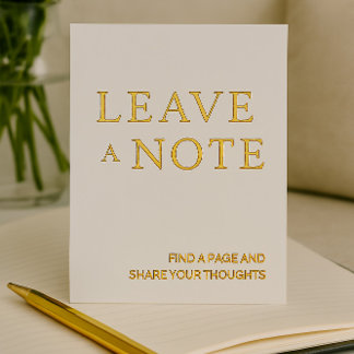 Minimalistisch wit en goud gastenboek teken folie feestdagenkaart