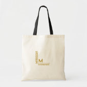 Minimalistisch wit en goud gepersonaliseerd bruids tote bag (Voorkant)