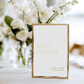 Minimalistisch wit en goud trouwbalkteken folie uitnodiging