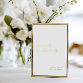 Minimalistisch wit en goud trouwbalkteken folie uitnodiging