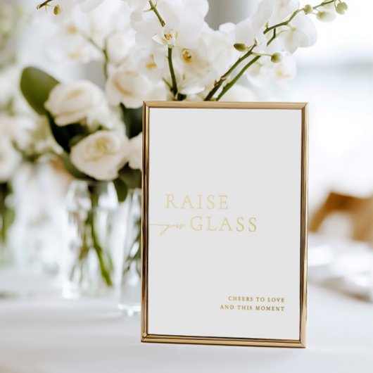 Minimalistisch wit en goud trouwbalkteken folie uitnodiging