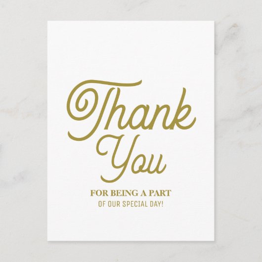 Minimalistisch - Wit en goud - Weddenschap Harteli Briefkaart (Voorkant)