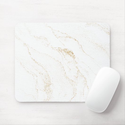 Minimalistisch wit en gouden marmer muismat (Met muis)