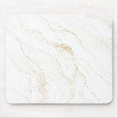 Minimalistisch wit en gouden marmer muismat (Voorkant)
