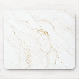 Minimalistisch wit en gouden marmer muismat