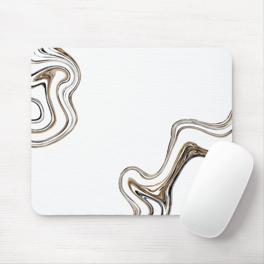 Minimalistisch wit en gouden marmer muismat (Met muis)