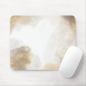 Minimalistisch wit en gouden marmer muismat (Met muis)