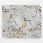 Minimalistisch wit en gouden marmer muismat (Voorkant)