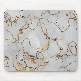 Minimalistisch wit en gouden marmer muismat