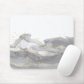 Minimalistisch wit en gouden marmer muismat (Met muis)