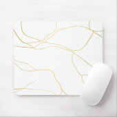 Minimalistisch wit en gouden marmer muismat (Met muis)